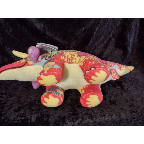 NWT Wild Republic Graffiti Dino Triceratops Dinosaur Stuffed Plush Animal Toy - Picture 4 of 5